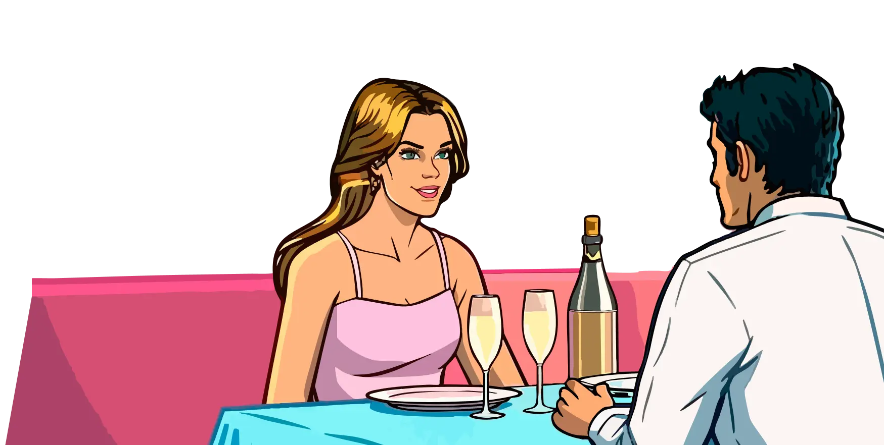 Dinner in a restaurant